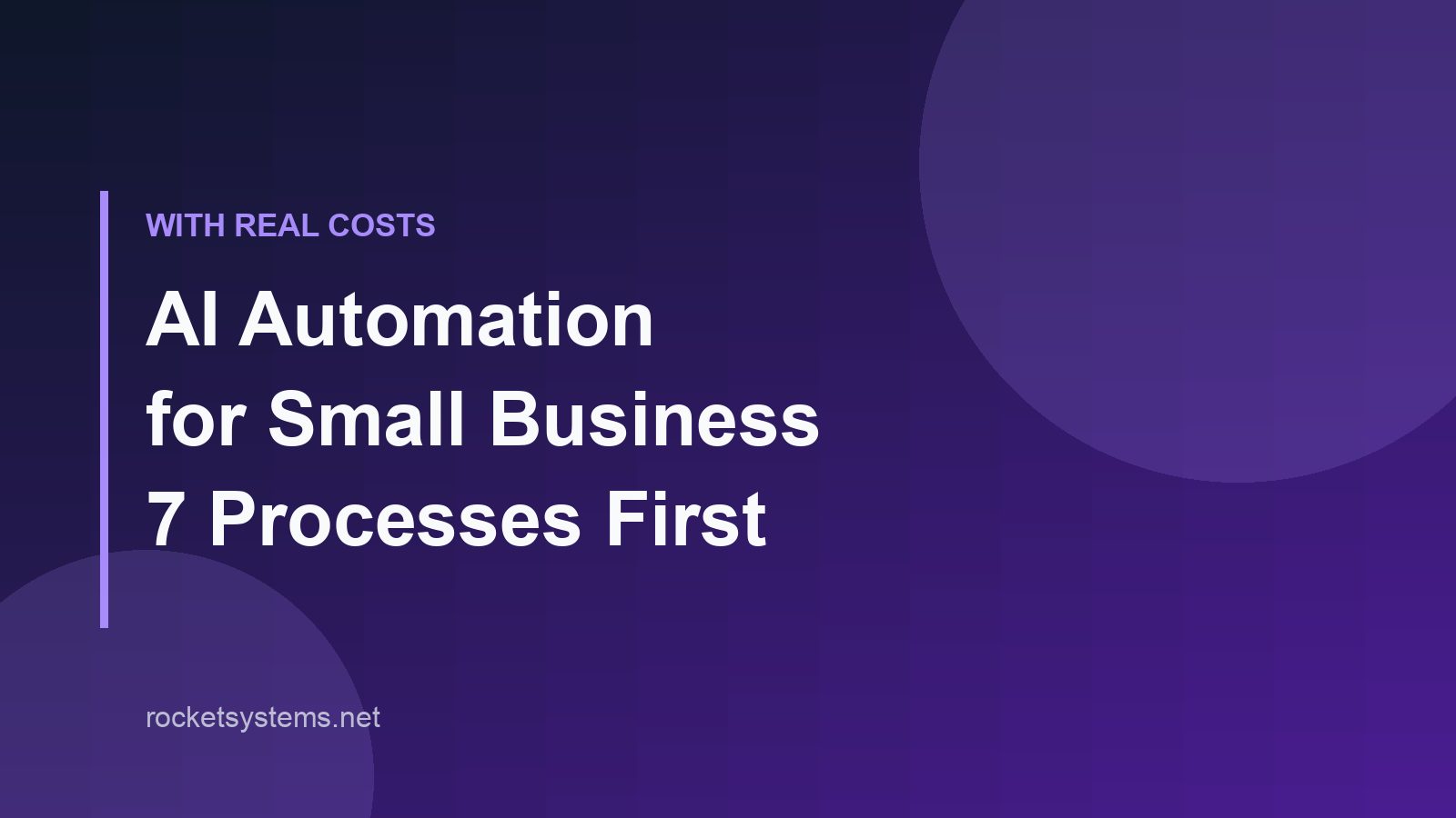 AI automation for small business — seven processes to automate first, with costs