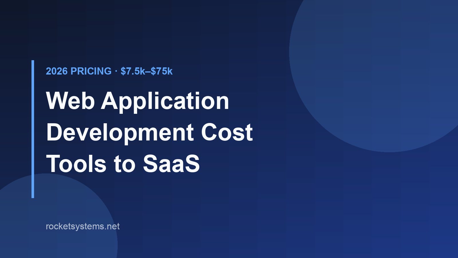 Web application development cost in 2026 — internal tools, customer portals, and SaaS front-ends