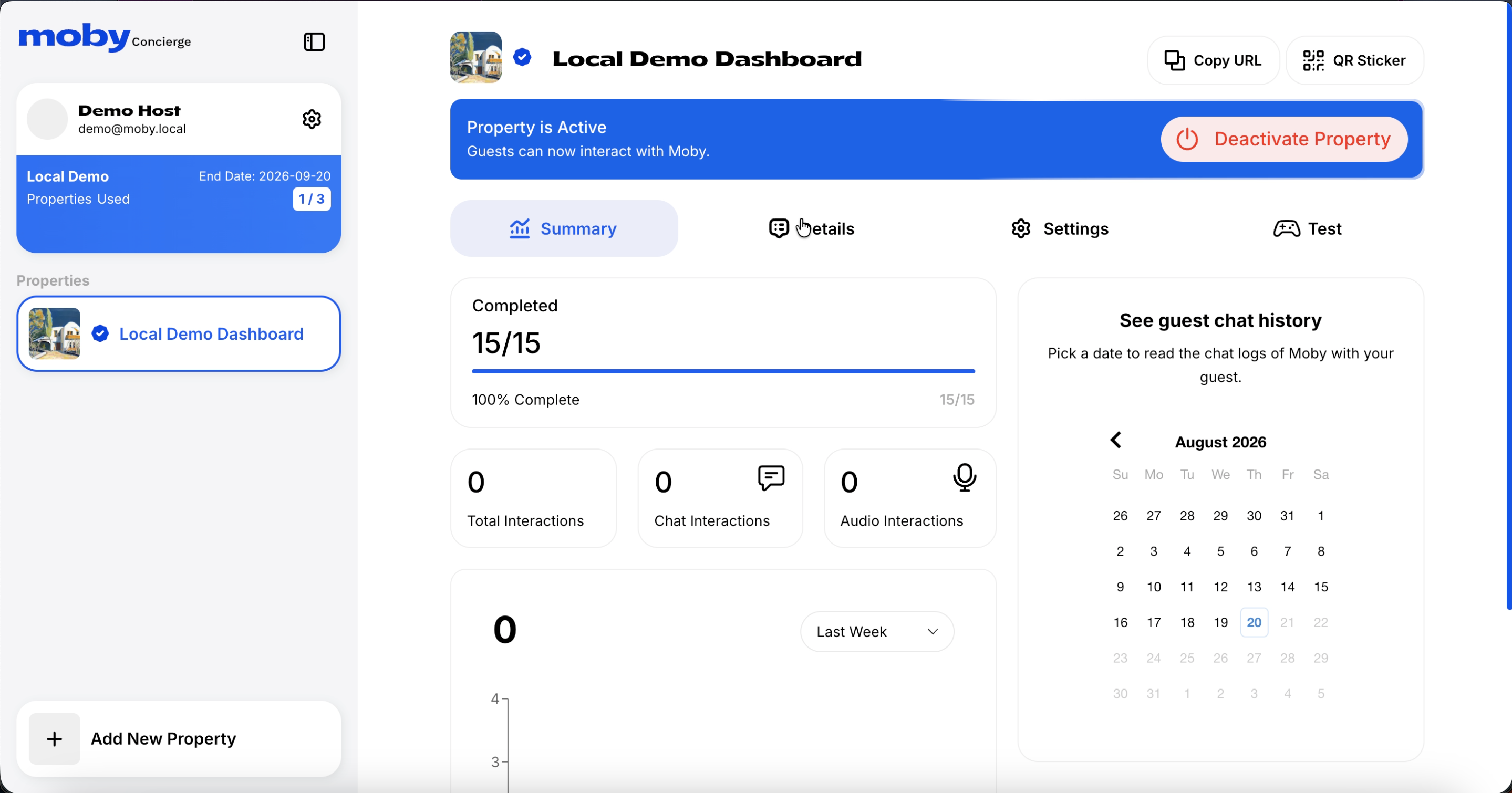 Admin dashboard placeholder